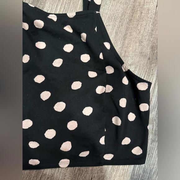 Urban Outfitters Black & Cream Polka Dot Halter Tie Back Crop Top- Size Large - Picture 6 of 8